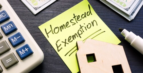 Sticky Note that Says Homestead Exemptions